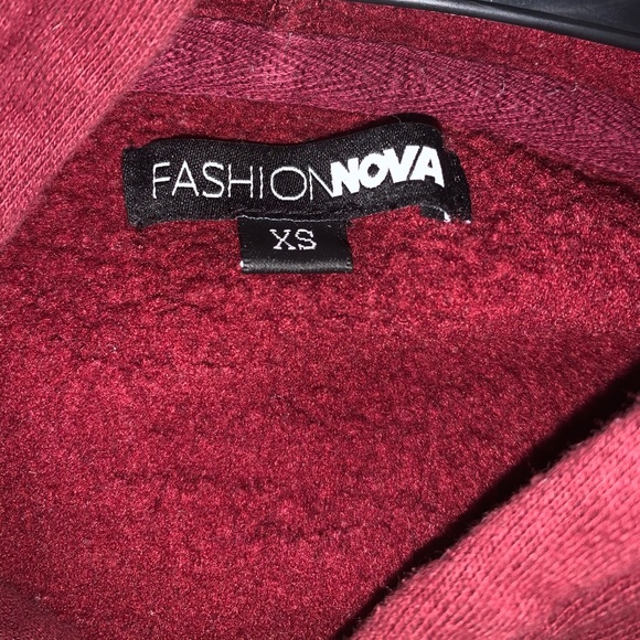 Burgundy Baby Girl Cropped Hoodie - Picture 2 of 3